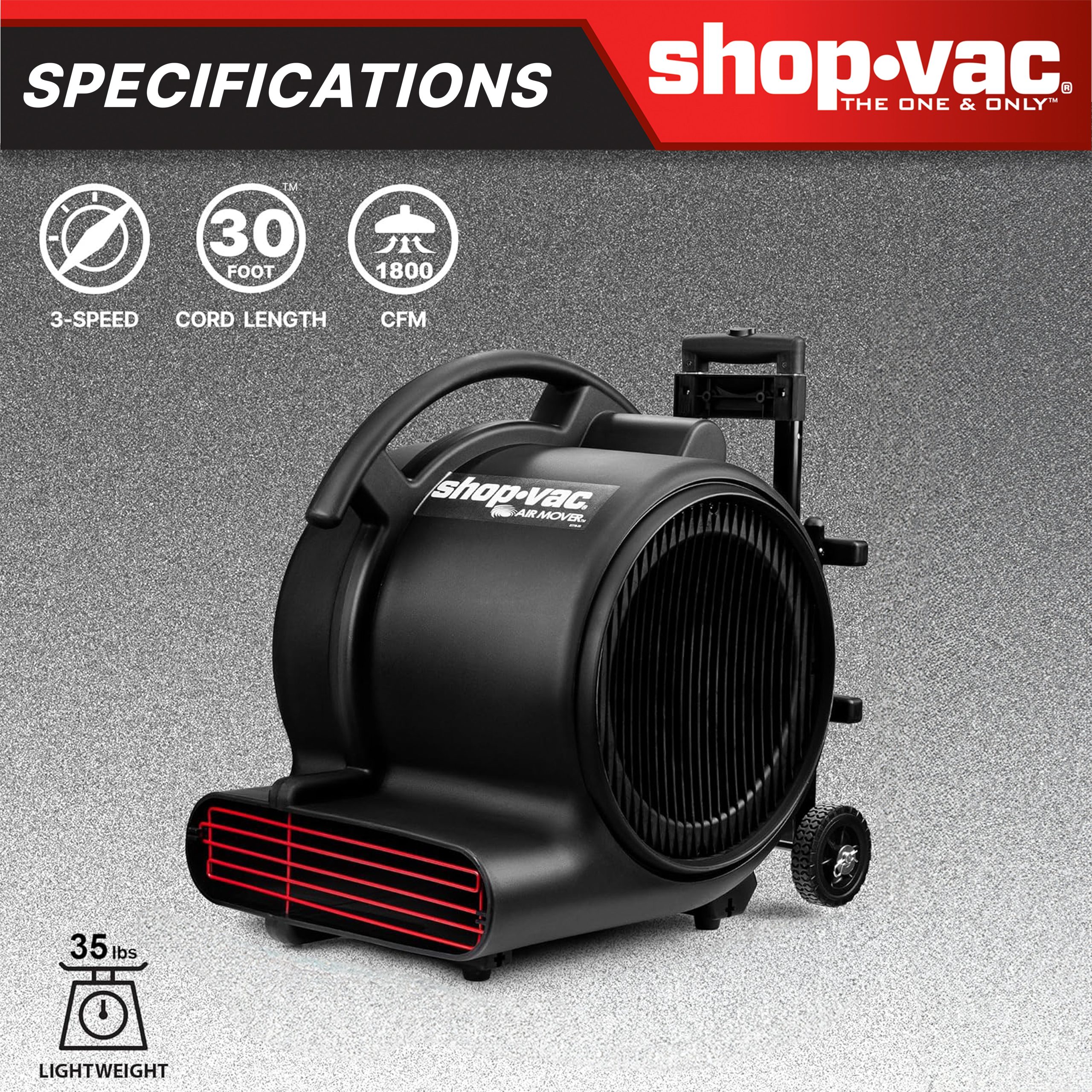 Shop-Vac® 3-Speed 1800 CFM Air Mover - Image 3